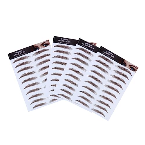 COMPUKAS 4個眉毛水転写シール 自然な毛質のデザインで簡単に装着可能な女