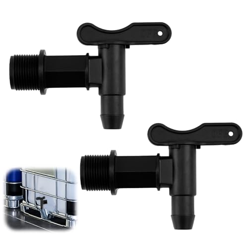 2PCS Robinet Cuve Plastique, Robinets pour Citerne De Pluie avec étanche Ruban PTFE - 3/4