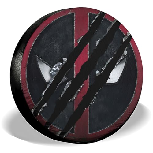 Image of GENANY Red Hero Mask Father's Day PVC Spare Tire Cover for RV Trailer, Waterproof, Size 15 Fits 27-29 Inch