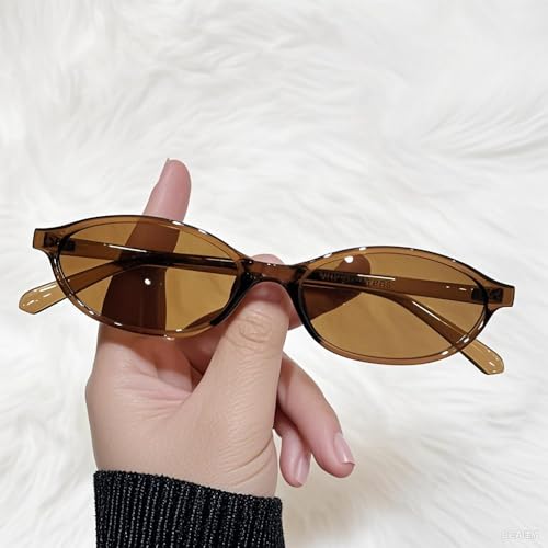 Oval Sunglasses for Women Retro Chic Cat Eye 90s Lightweight Narrow Trendy Sun Glasses3