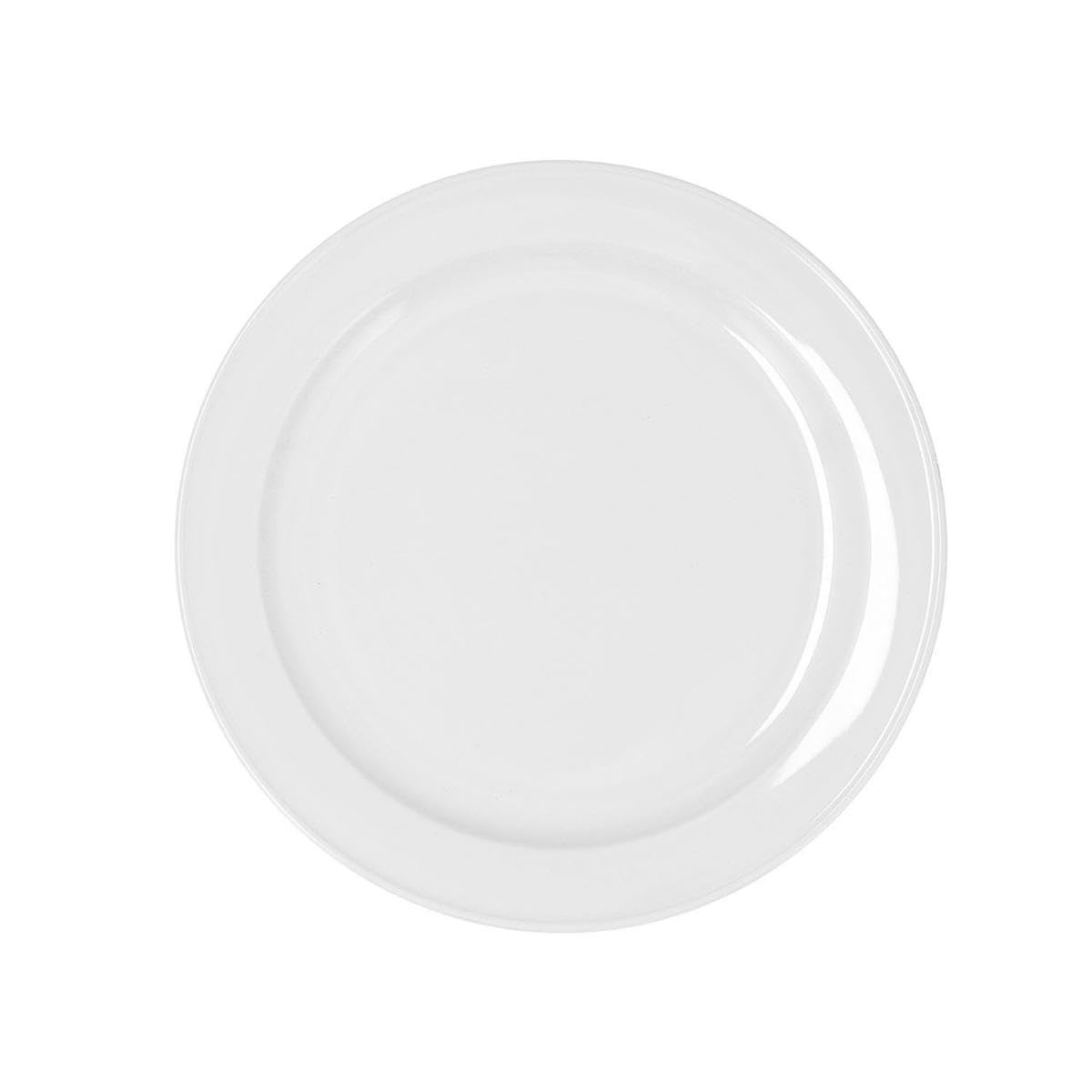Bidasoa Set de 6 platos llanos Glacial Ala Estrch de porcelana 24 cm | Blanco, Porcelana, formato redondo, acabado brillo, 24 cm, 6 piezas, apilable, apto para microondas, apto para frigorífico
