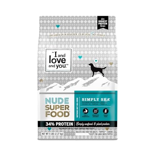 I and love and you Nude Super Food Dry Dog Food - Salmon + Whitefish - Prebiotic + Probiotic, Grain Free, Real Meat, No Fillers, 5lb Bag