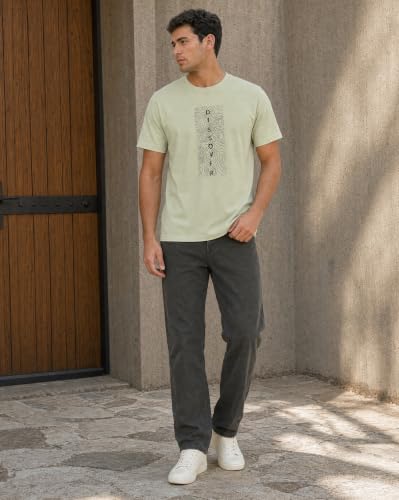 Image of Nobero 100% Cotton T Shirts for Men Stylish | Regular Fit | Graphic Printed T Shirts for Men 180 GSM Combed Cotton | Round Neck Half Sleeve