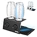 Flaschenhalter Abtropfgestell passend für Flaschen der Sodastream, Crystal, Soldow Abtropfhalter aus Edelstahl u. Silikon, 2er/3er Flaschenständer +Bürsten +Abtropfmatte, Schwarz/Silber