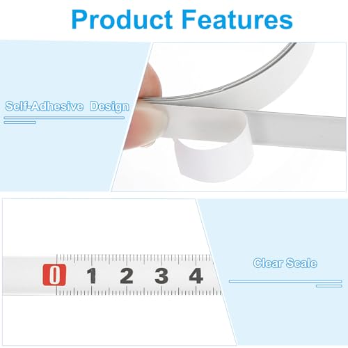 Regla adhesiva de acero 3 m 12.5 mm blanco miniatura 3