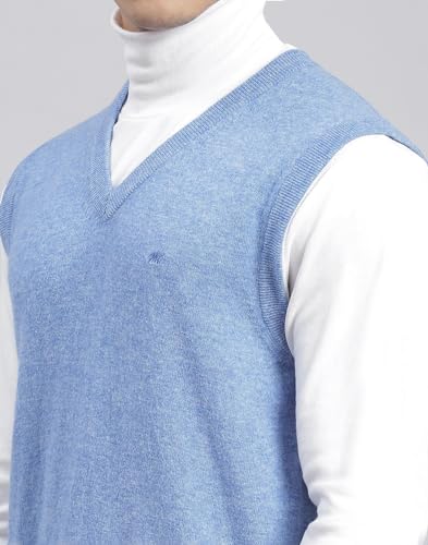 Image of Monte Carlo Off White Solid V Neck Sweater | Warm Woolen Pullover for Men | Soft Comfortable Knitted Winter Wear Sweater for Men's