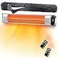 Infrared Heater 24H Timer Outdoor Heater,IP65 Waterproof, Infrared Electric Patio Heater,9 Levels Heating Touchscreen With Remote Electric heater,Restaurant Backyard,1500W