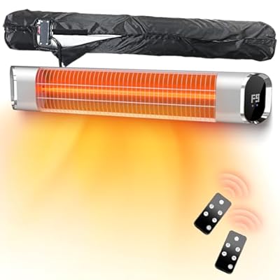 Infrared Heater 24H Timer Outdoor Heater,IP65 Waterproof, Infrared Electric Patio Heater,9 Levels Heating Touchscreen With Remote Electric heater,Restaurant Backyard,1500W