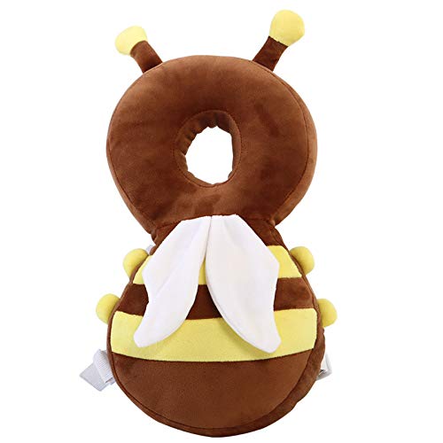 StrolexChildren's Head Pillow Baby Toddler Anti-Fall Headgear Infant Learning Walking Safety Collision Head Protection pad Birthday Gift Small cockerel Section 35cm-Send Fixed Cross Belt (bee)