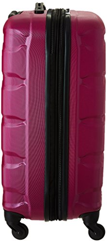 Image of Samsonite Omni PC Hardside Expandable Luggage with Spinner Wheels, Radiant Pink, Checked-Medium 24-Inch