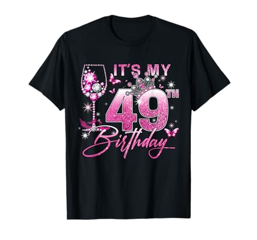 It’s My 49th Birthday Pink 49 Years Old Birthday Queen T-Shirt
