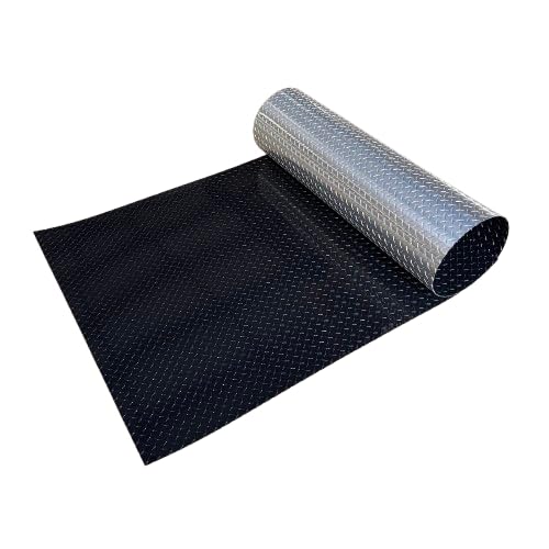 48" x 96" Black Aluminum Diamond Plate Sheet .025" Thick (1/40th) - Trailer Rock Guard, wainscotting Garage Diamond Trim, Cargo Enclosed Trailer