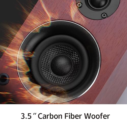 Image of 40W*2 Passive Bookshelf Speakers for Home Theater Surround Sound, Stereo, and Passive Near Field Monitor, 2-Way,Requires a Receiver or Amplifier (Brown, Pair)