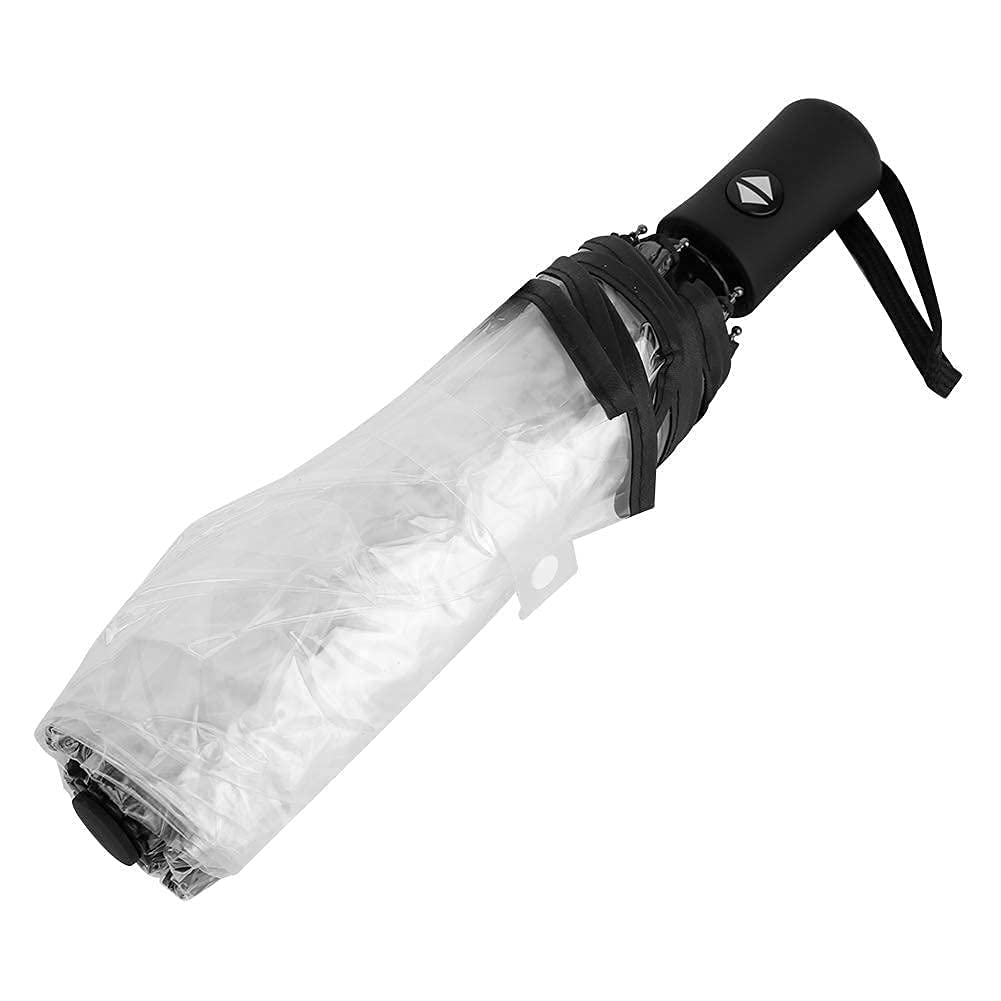 Cafopgrill Transparenter Regenschirm, tragbarer dreifacher Reiseregenschirm Sun Rain Folding Ladies Fashion Umbrella Zuverlässig