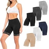 Sexy Basics Slip Shorts | Cotton Stretch Lace Trim Boxer Brief - Bike Shorts | Multi Packs & Colors