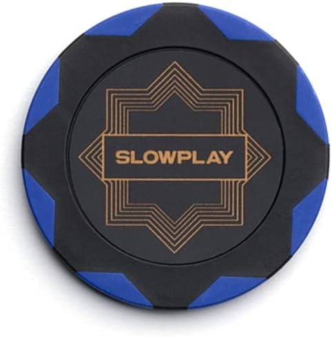 SLOWPLAY Nash Clay Poker Chips, 14 Grams Heavyweight Clay Composite, 40mm Large Chips in Bulk, Pack of 50 in Blue Without Denomination