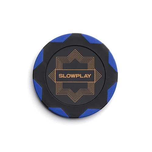 Slowplay Nash Clay Poker Chips, 14 Grams Heavyweight Clay Composite, 40Mm Large Chips In Bulk, Pack Of 50 In Blue Without Denomination #TOP13