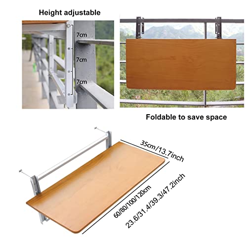 Mesa de bar para varanda externa, mesa dobrável para corrimão de pátio, mesa lateral, mesa de jantar