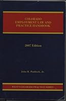 Colorado employment law and practice handbook (Colorado practice) 0314113096 Book Cover