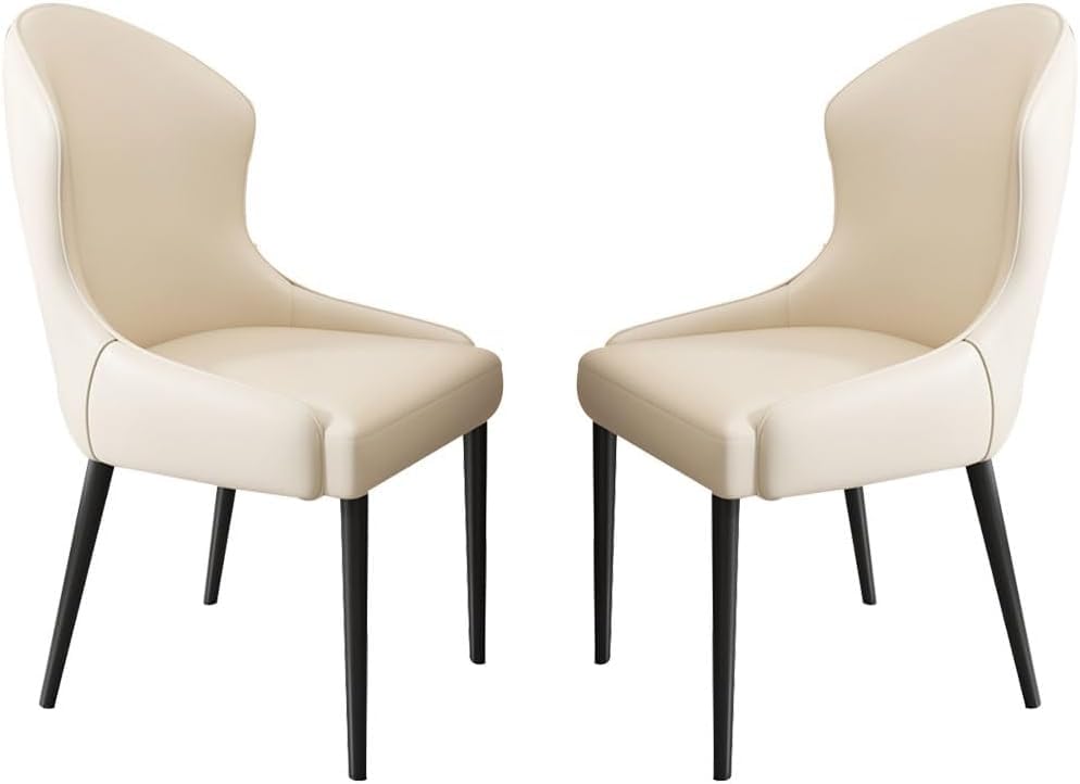 Chaise de salle à manger en cuir blanc pour un salon lumineux et accueillant lot de 2