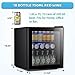 Antarctic Star Mini Fridge Cooler - 70 Can Beverage Refrigerator Black Glass Door for Beer Soda or Wine –Small Drink Dispenser Machine Clear Front Removable for Home, Office or Bar, 1.6cu.ft., Black