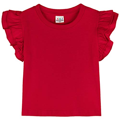 A&J DESIGN Baby & Toddler Girl Ruffle Heavyweight T-Shirts 12M-4T