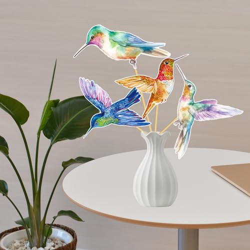 Image of Hummingbird Centerpiece Sticks Hummingbird Birthday Party Decorations 14PCS Birds Table Toppers Bird Party Centerpieces for Spring Summer Theme Party Supplies