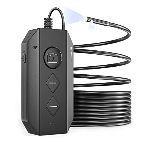 DDENDOCAM Endoscopio WiFi Cámara de inspección Endoscopio Doble Lente Boroscopio HD 1080P con 8 Luces LED para Teléfono iPhone Android (Lente Doble, 5 Metros) Cover