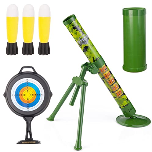 JUNMIN El Juguete de mortero Infantil, Puede lanzar un Juguete Modelo Militar de simulación, con Efecto de Sonido, Regalos for niños. (Color : Green, Size : 60cm) Cover