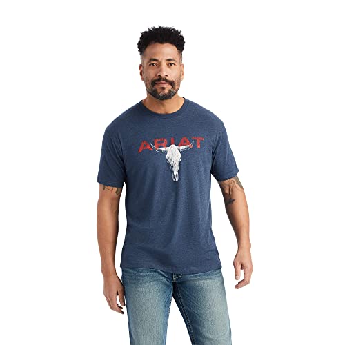 Ariat Male Ariat Streak Skull T-Shirt Navy Heather Large #TOP15