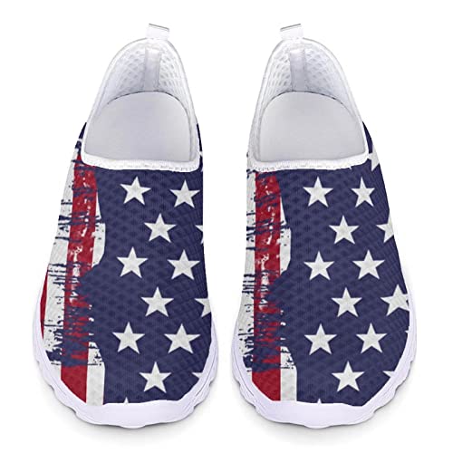 Belidome Usa Stars Stripes Flag Slip On Walking Shoes For Women Men Stylish Sneakers American Patriotic Fourth Of July Memorial National Independence Day Footwear #TOP1