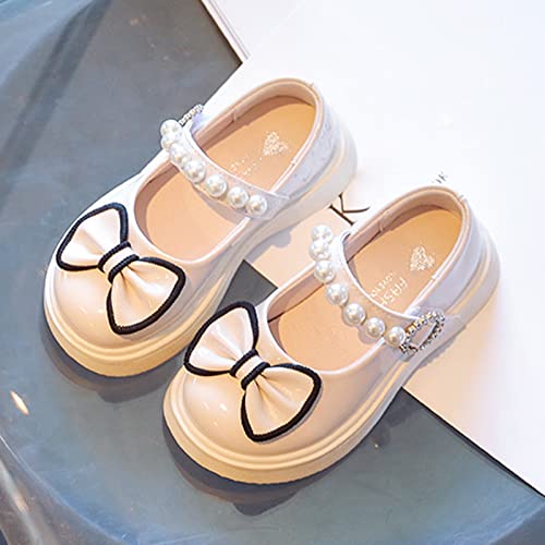 Little Girls Fall Boots Casual Shoes Girls Dress Shoes Bowknot Pearl Hook Loop Comfortable2