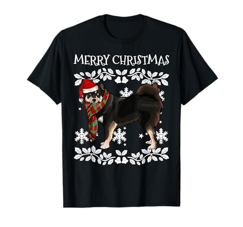 Christbaumschmuck, finnischer Lapphund, Weihnachtsmann T-Shirt