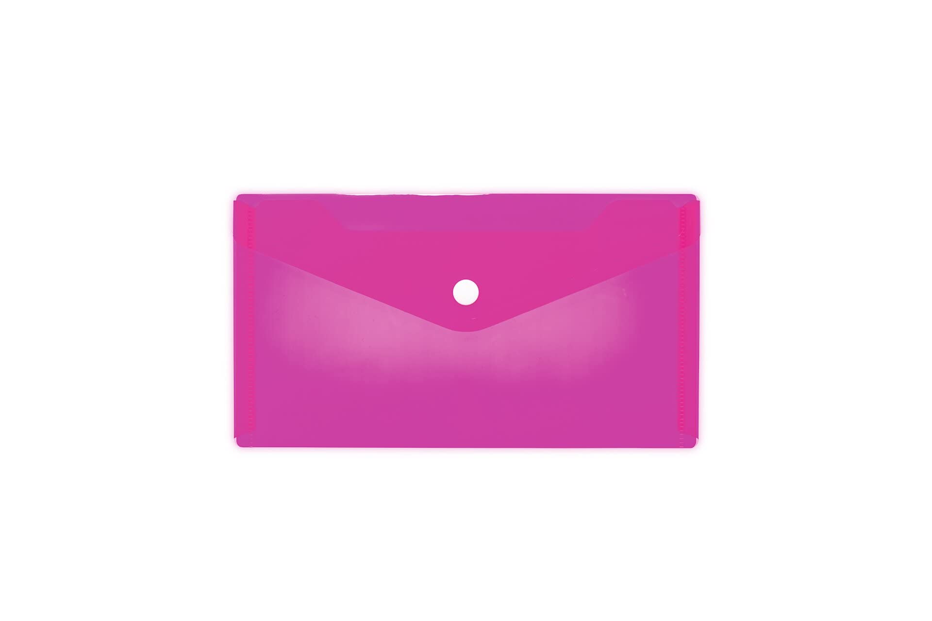 HERMA 20039 Document Wallet, DIN Long, Transparent, Pink, Small Transparent Pockets Envelope with Press Stud, Plastic Envelope for School, University, Office, Travel