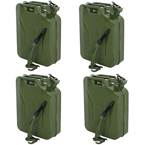 Teekland 5 Gallon 20L Steel Gas Can Power Emergency Backup Tank US Stock (Green,4) Cover