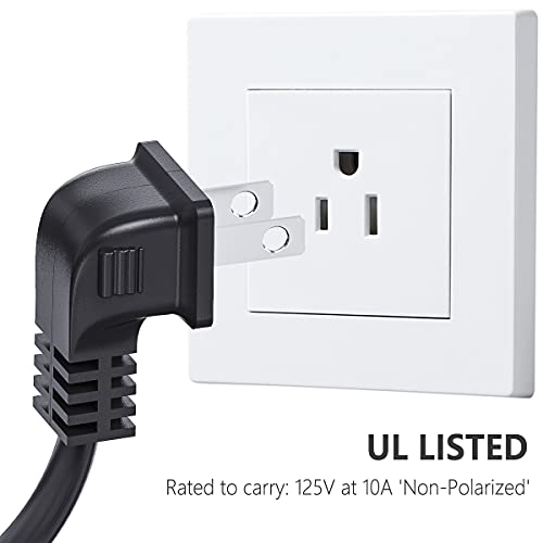 Ancable OX16 Tv Power Cord Compatible For Samsung Tv, Ancable 6-Feet 90 Degree Angled 18Awg 2-Prong To L-Shaped C7 Power Cord Replacement thumb #1