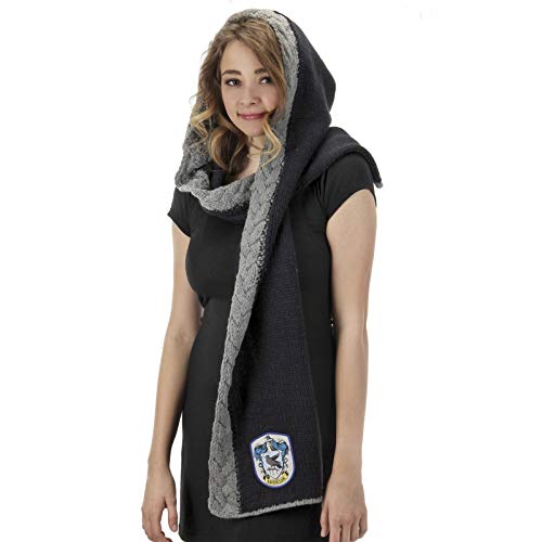 elope Harry Potter Ravenclaw Knit Hooded Scarf Blue