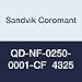 Sandvik Coromant, QD-NF-0250-0001-CF 4325, CoroCut QD Insert for Parting, Carbide, Neutral Cut, 4325 Grade, Ti(C,N)+Al2O3+TiN, Inveio? Coating Technology (Pack of 10)