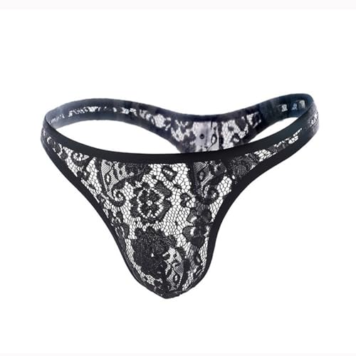 Men's lace ruffled Frilly Sissy thong panties Sexy low-rise thong Comfortable men's thong underwear3