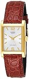 Casio Men's MTP1235GL-7A Brown Leather Quartz Watch with Silver Dial