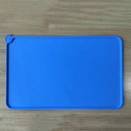 Opul - Salvamanteles Cuadrado de Silicona Impermeable para Perro, Gato, Comida Antideslizante, para Perro, Cachorro, Gato, Plato, Comida y Agua, fácil de Limpiar, Grado FDA (Azul)