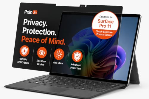 Image of Pxin Aura | Compatible with Microsoft Surface Pro 11 | Ultra Touch Sensitive Privacy Screen | Anti Blue | Anti Glare | UltraThin for Hyper Touch | Anti UV | Privacy Filter