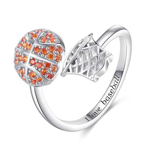 Bague de basket-ball en argent S925, le cadeau idéal pour une joueuse
