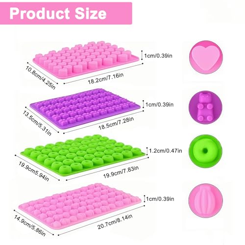 Gummy Moulds, 4Pcs Silicone Sweet Moulds, Heart Candy Gummy Molds, Chocolate Molds - Image 2
