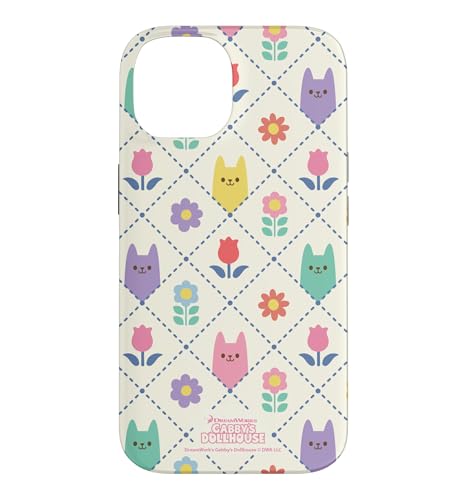 �M���r�[�̃h�[���n�E�X Floral Cat Tile All Over Print �X�}�z�P�[�X iPhone 14 �p