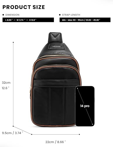 molshine Sling Crossbody Bag, Fashion Chest, Casual PU Leather Shoulder Bag for Women Work Travel Hiking Cycling2