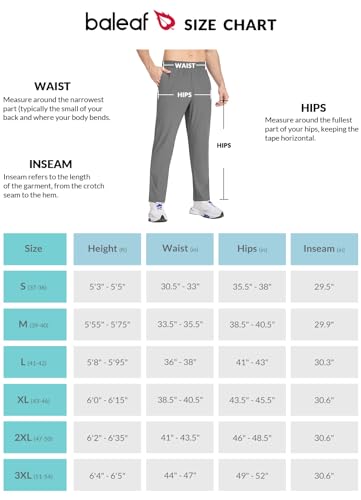 Baleaf NARF5_22220 Men'S Nylon Running Pants Elastic Waist Golf Pants Lightweight Workout Sweatpants thumb #5