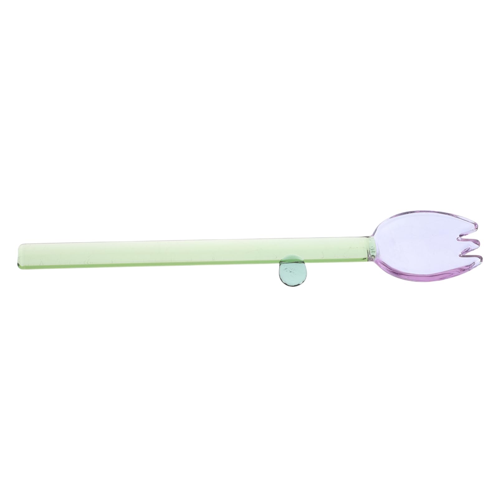 Cabilock Cute Flower Stirring Spoon Decorative Glass Long Handle Mixing Spoons for Coffee Desserts Ice Cream and Tea for Home and Cafes Purple Design