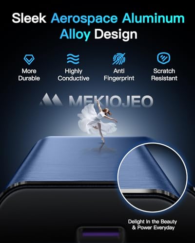 Image of MEKIOJEO 12 Ports Aluminum Alloy 380W Charging Station Fast USB C Charger Block 65W Laptop GaN Charger for MacBook Pro /Air /iPad Pro /iPhone (Blue)