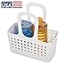 iDesign Portable Plastic Shower Tote Caddy with Handle for College Dorm or Bathroom - White - Made in USA